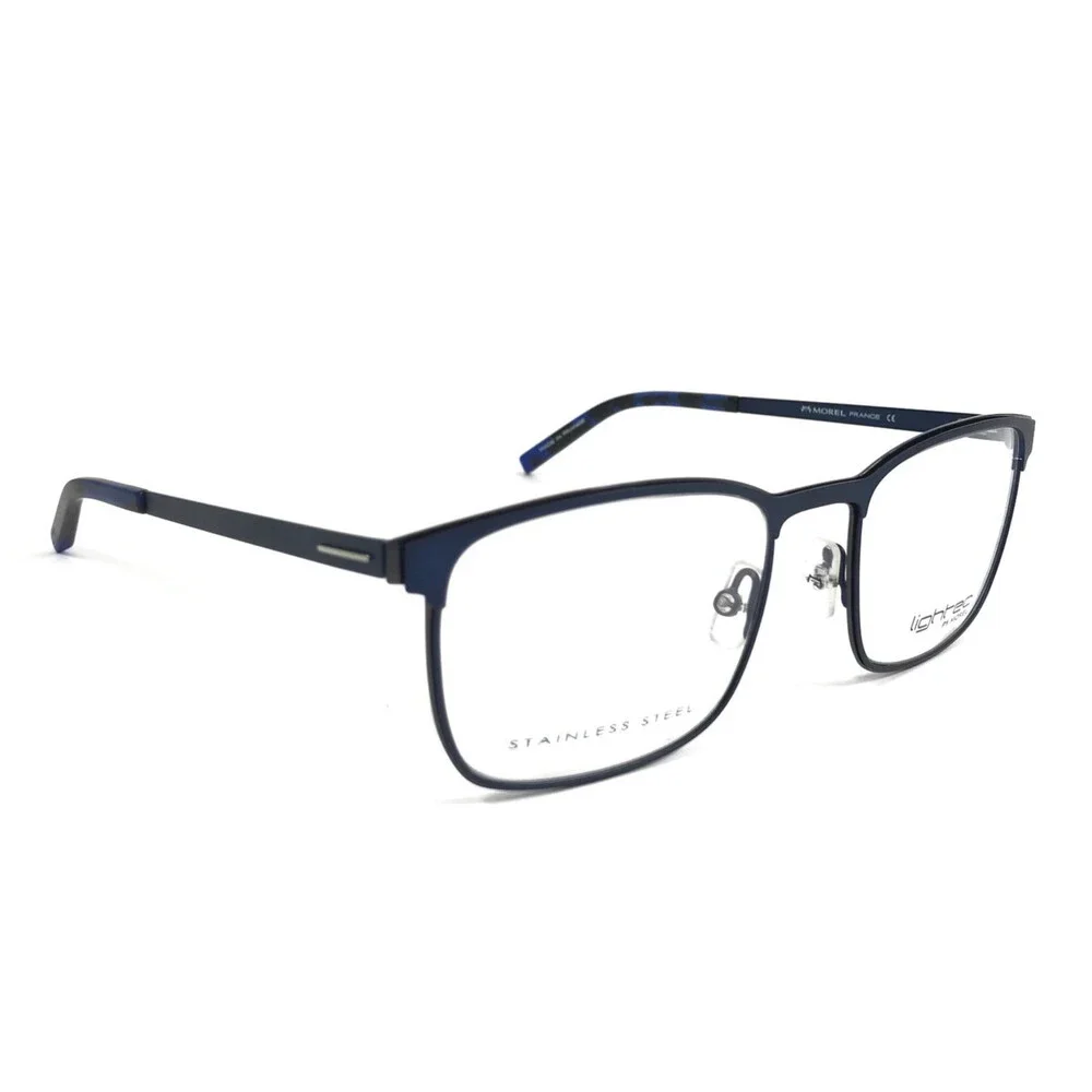 Lightec by Morel Eyeglasses Frames 30015L BG08 Black Blue Rectangle 53-19-140
